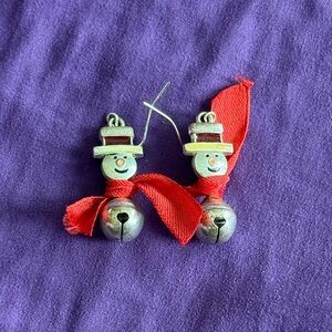 Festive Snowman Earrings with Bells